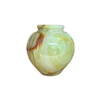 Vaso Onix Redondo 10cm – vista frontal em pedra natural marfim | Lolahome