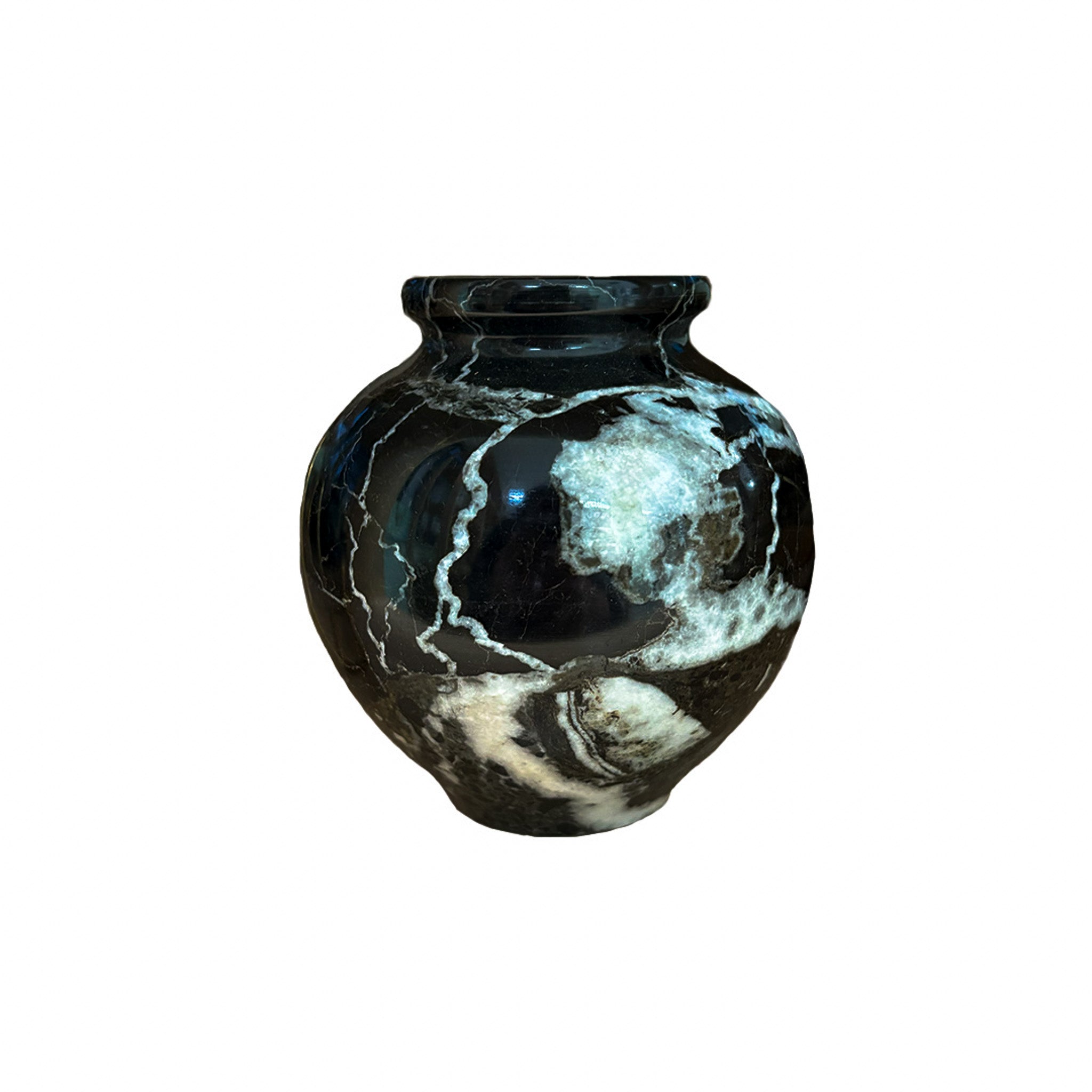 Vaso de ônix redondo preto 10cm – Lolahome