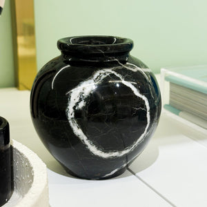 VASO DE ONIX REDONDO 10CM PRETO