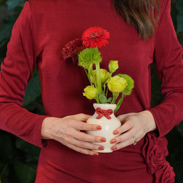 MINI VASO CERÂMICA ARTESANAL LAÇO 11CM