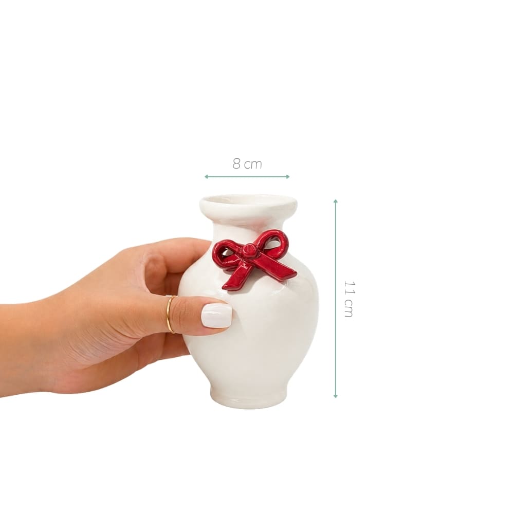 MINI VASO CERÂMICA ARTESANAL LAÇO 11CM