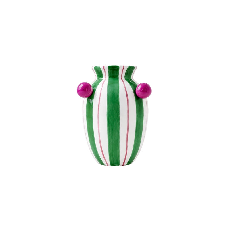 VASO CERÂMICA ARTESANAL VERDE ÁGATAS 19CM