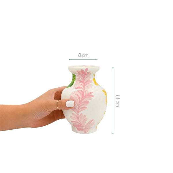 MINI VASO CERÂMICA ARTESANAL FLOWERSCAPE COLORIDO 11CM