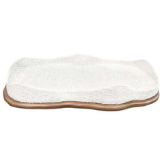 BANDEJA RETANGULAR ORGÂNICA AREIA 38X64CM