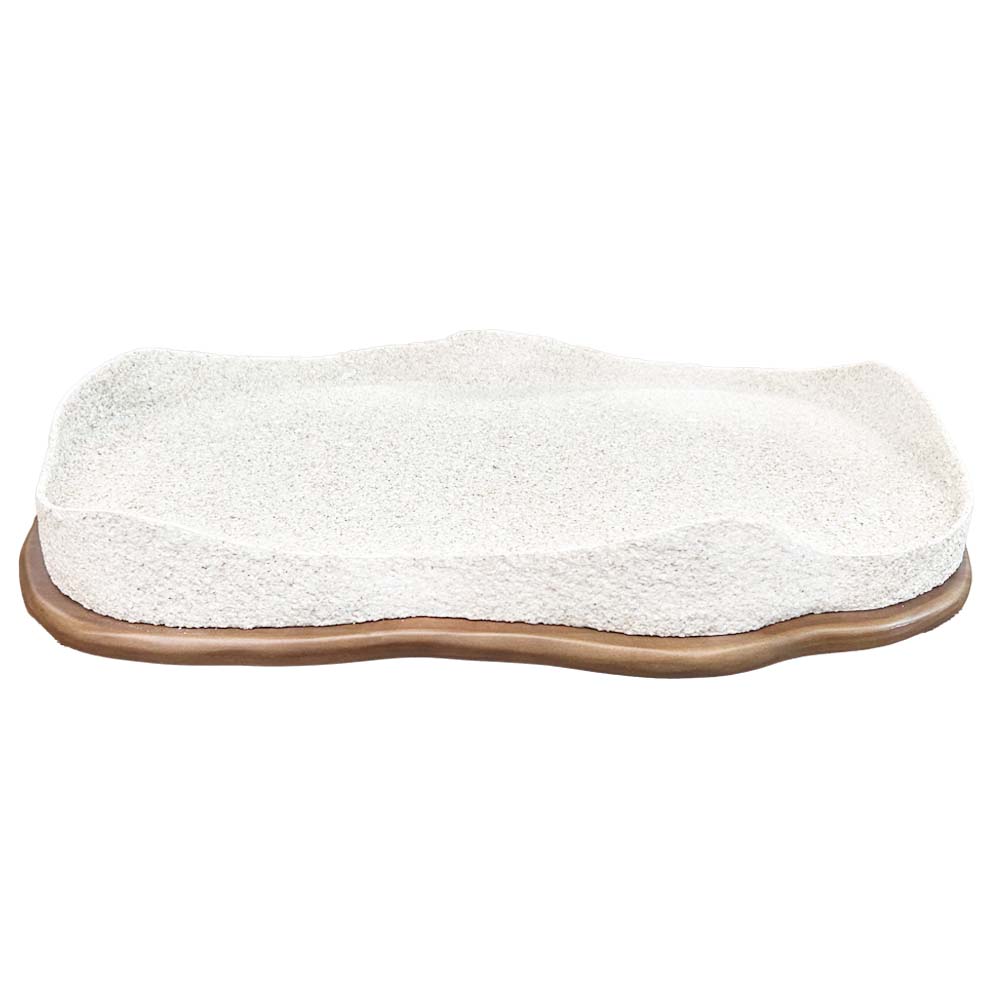 BANDEJA RETANGULAR ORGÂNICA AREIA 64X38CM