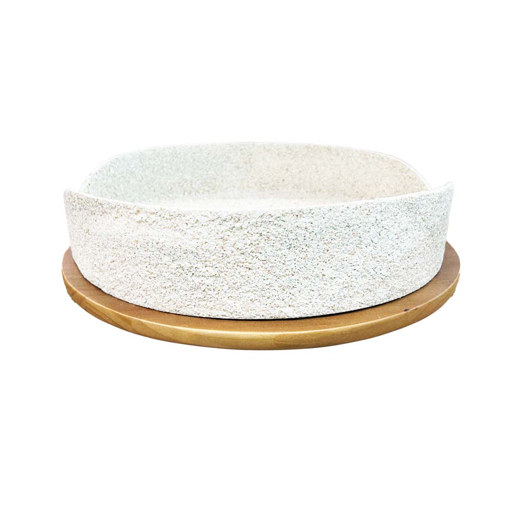 BANDEJA REDONDA ORGÂNICA AREIA 41CM