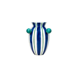 VASO CERÂMICA ARTESANAL AZUL ÁGATAS 19CM