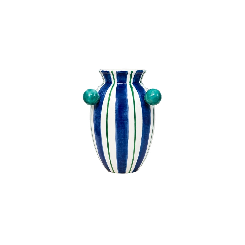 VASO CERÂMICA ARTESANAL AZUL ÁGATAS 19CM