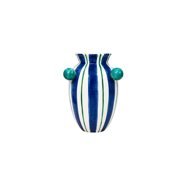VASO CERÂMICA ARTESANAL AZUL ÁGATAS 19CM