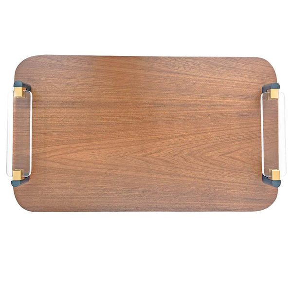 BANDEJA STUDIO EM MADEIRA COM ACRÍLICO 60x34CM