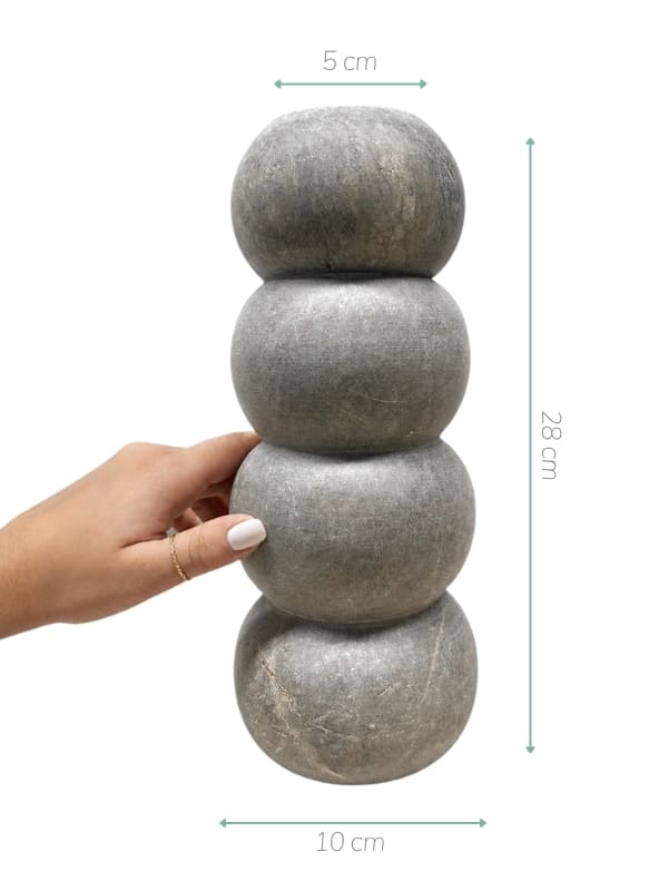 Vaso decorativo de pedra-sabão com esferas 28cm – Lolahome