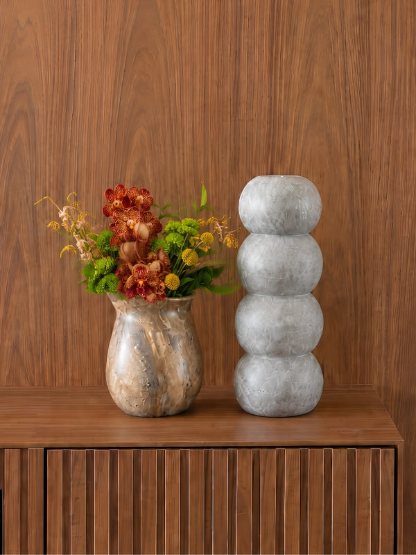 Vaso de pedra-sabão com esferas grande 28cm – Lolahome