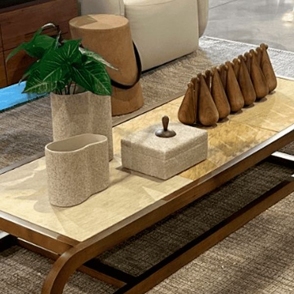 ESCULTURA GOTAS MADEIRA 65X21CM