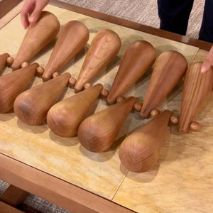 ESCULTURA GOTAS MADEIRA 65X21CM