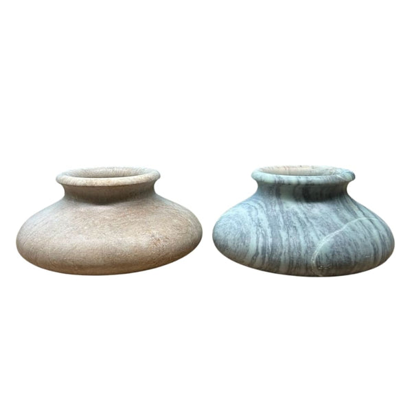 VASO BAIXO ESCULTURAL PEDRA E SABÃO 11CM