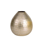 Vaso oval de metal dourado médio, 25 cm de altura, design sofisticado para decoração
