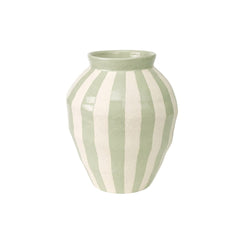 vaso cerâmica listras verde e marifm