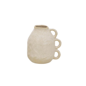 Vaso de cerâmica marfim Aura 20cm — peça artesanal importada para decoração de interiores