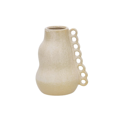 Vaso de cerâmica marfim Zenith 23cm — peça artesanal importada para decoração de interiores