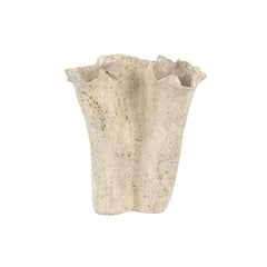 Vaso de cerâmica artesanal Coast pintado à mão, cor bege, 28cm de altura, tamanho grande