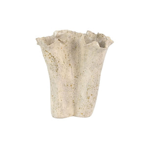 Vaso de cerâmica artesanal Coast pintado à mão, cor bege, 28cm de altura, tamanho grande