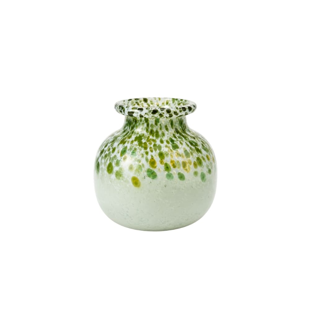 Vaso em vidro pintado verde M 23 cm