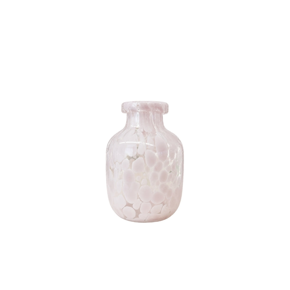 VASO DE VIDRO DEMI ROSA 17CM