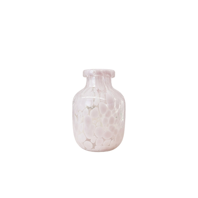 VASO DE VIDRO DEMI ROSA 17CM