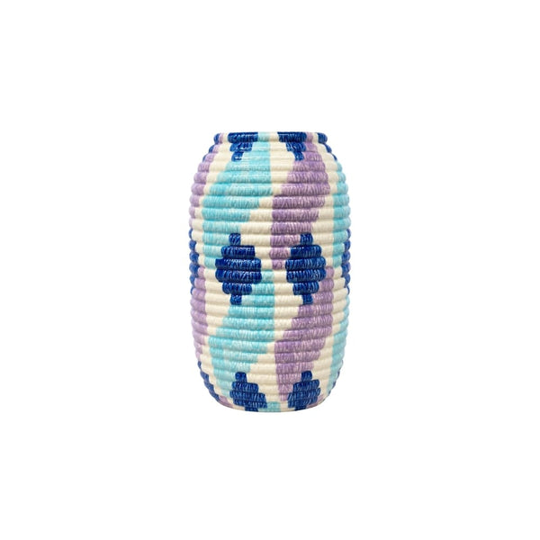 VASO EM CERÂMICA IKAT AZUL E ROXO 27CM