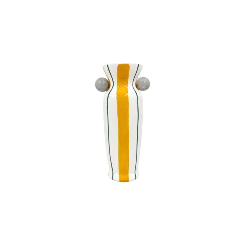 VASO CERÂMICA ARTESANAL AGATAS AMARELO 24CM