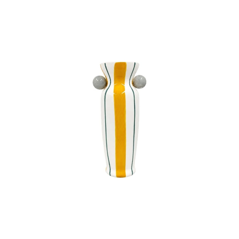 VASO CERÂMICA ARTESANAL AGATAS AMARELO 24CM