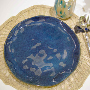 PRATO RASO CERÂMICA ARTESANAL ORGANIC AZUL