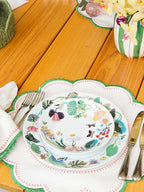 Prato de sobremesa de porcelana Flowerscape branco com detalhes florais – Lolahome