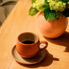 XÍCARA DE CAFÉ CERÂMICA ARTESANAL TERRACOTA 120ML