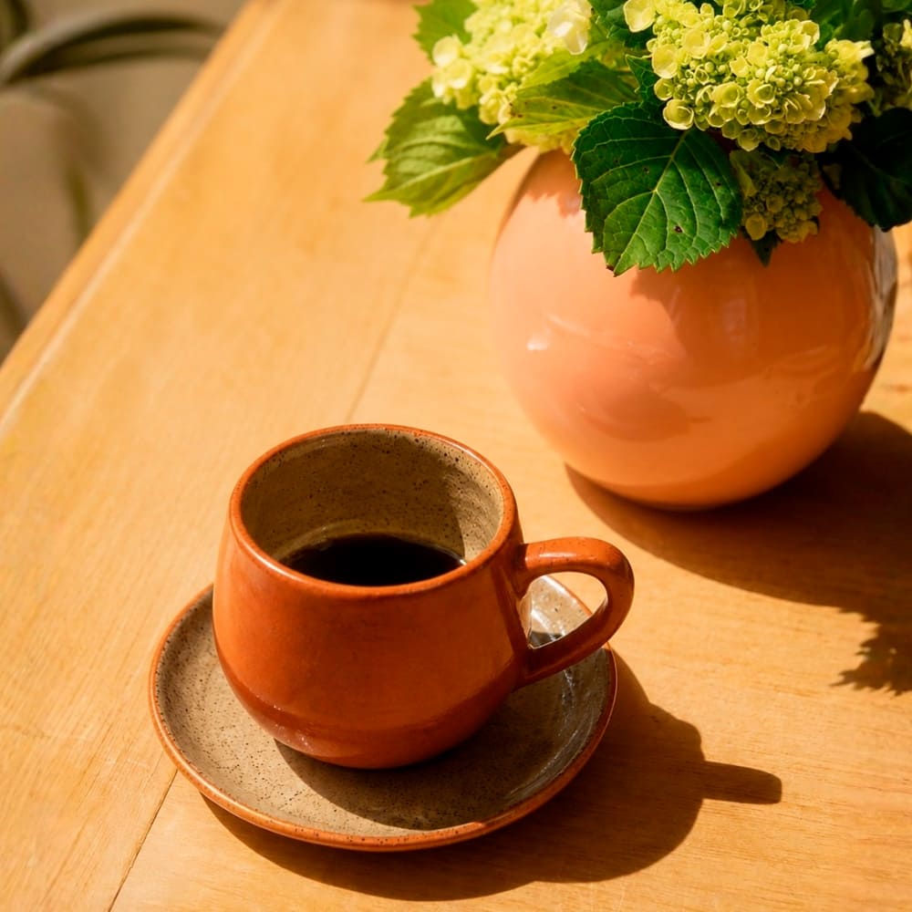 XÍCARA DE CAFÉ CERÂMICA ARTESANAL TERRACOTA 120ML