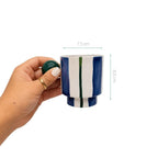 XÍCARA DE CERÂMICA ARTESANAL COM AGATA AZUL 120ML