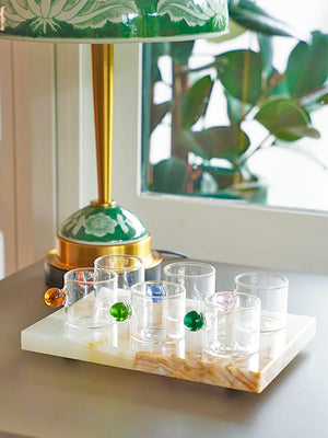 Conjunto 6 xícaras de vidro esfera colors – foto completa do set – Lolahome