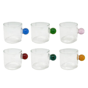 Set 6 xícaras de vidro esfera colors – vista do conjunto – Lolahome