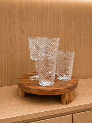 TAÇA ACRÍLICO WAVES TRANSPARENTE