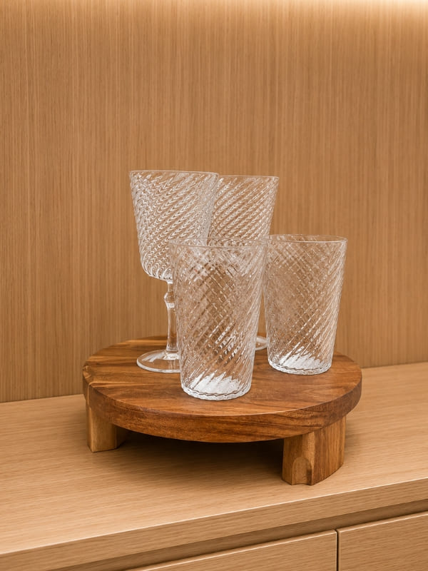 TAÇA ACRÍLICO WAVES TRANSPARENTE