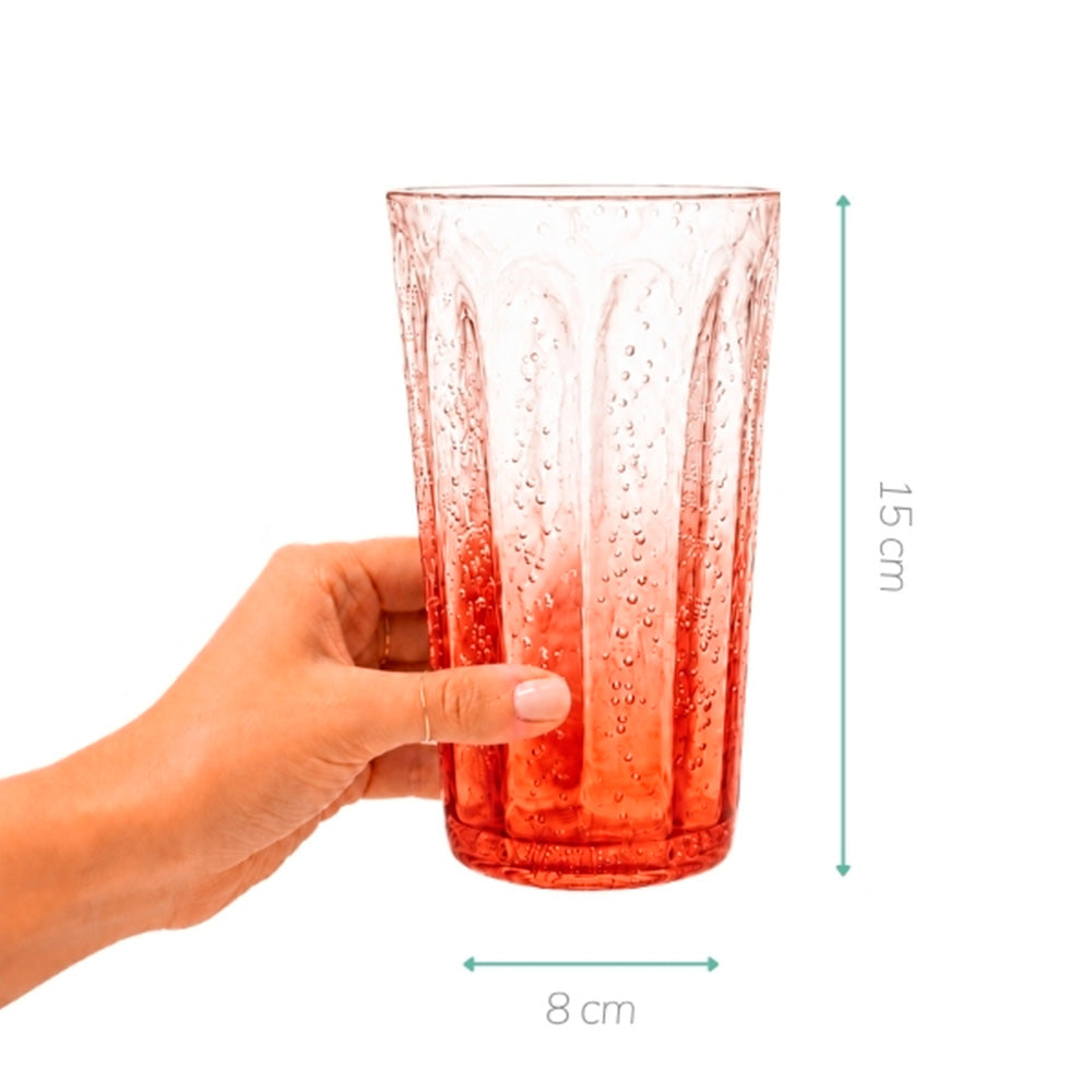 COPO LONGO DE ACRÍLICO DEGRADE LARANJA 590ML