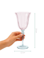 TAÇA DE VIDRO SAINT REMY ROSA E CINZA 300ML