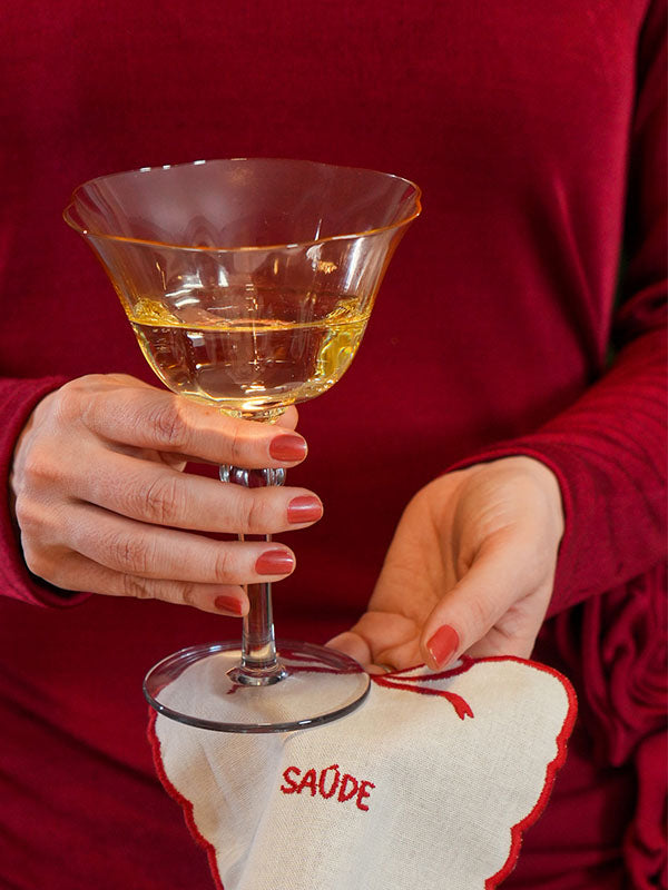 TAÇA DE VIDRO SAINT REMY AMARELO E CINZA 180ML