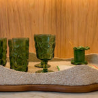 TAÇA DE VIDRO VERDE RIO