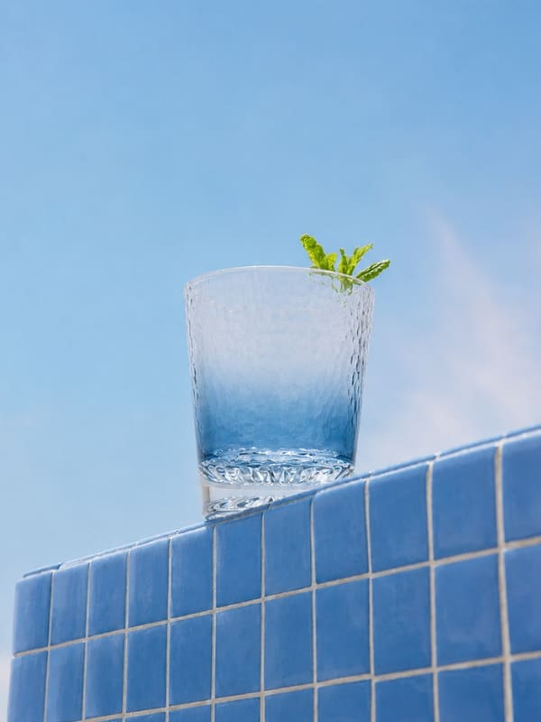 COPO BAIXO DE ACRÍLICO PRISMA AZUL 350ML