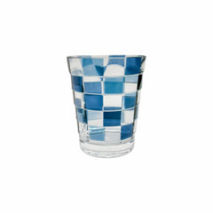 COPO BAIXO DE ACRÍLICO CHECK AZUL 470ML