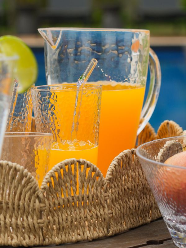 Canudo de vidro com decoração de frutinhas Lolahome
