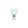 TAÇA DE VIDRO E CRISTAL GIOIA AZUL E ÂMBAR 300ML