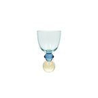 TAÇA DE VIDRO E CRISTAL GIOIA AZUL E ÂMBAR 300ML