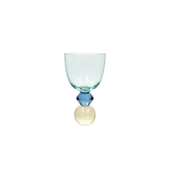 TAÇA DE VIDRO E CRISTAL GIOIA AZUL E ÂMBAR 300ML
